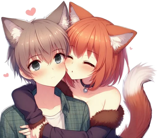 😘 Стикер «anime cats love» для Telegram