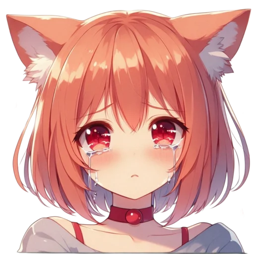 😭 Стикер «anime cats love» для Telegram