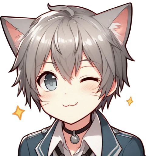 😉 Стикер «anime cats love» для Telegram