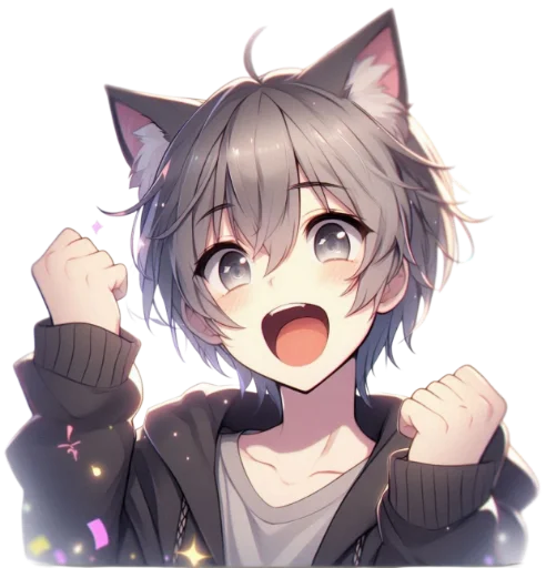 🎉 Стикер «anime cats love» для Telegram