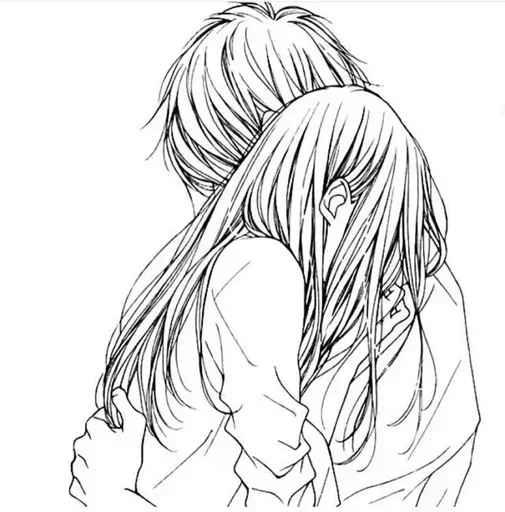 🤍 Стикер «anime couple» для Telegram