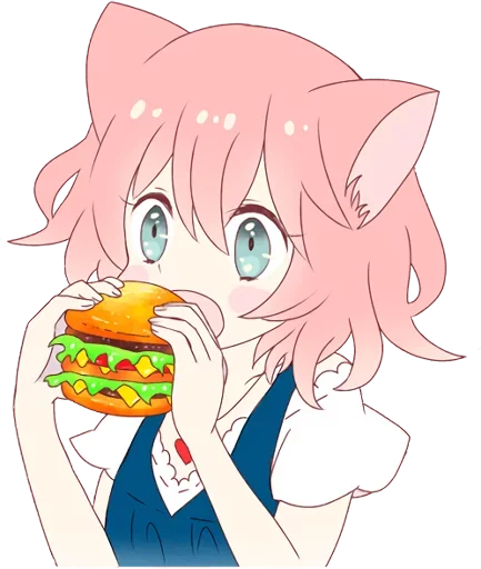 🍔 Стикер «Аниме девочка» для Telegram