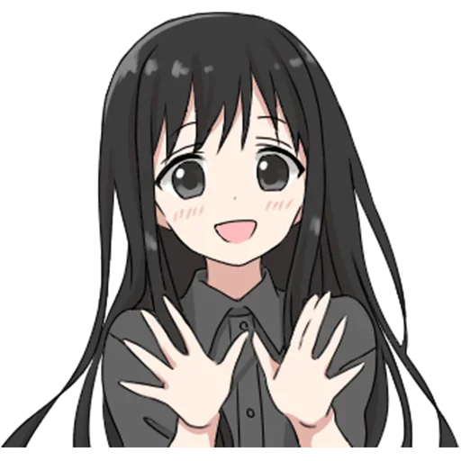 😃 Стикер «girl with long black hair» для Telegram
