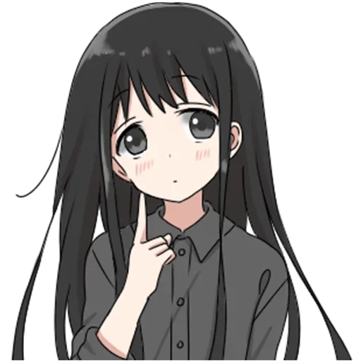 🤔 Стикер «girl with long black hair» для Telegram