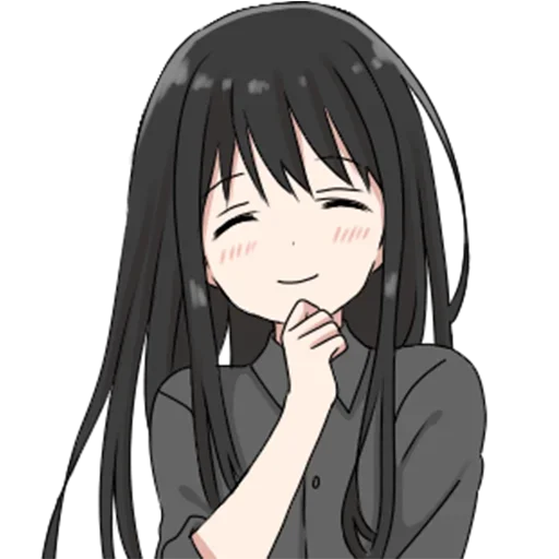 😄 Стикер «girl with long black hair» для Telegram