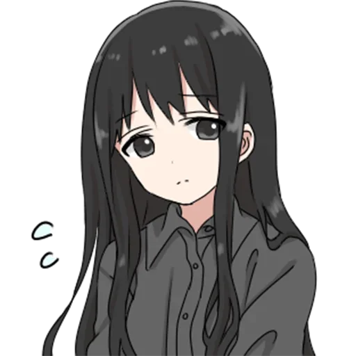 😞 Стикер «girl with long black hair» для Telegram