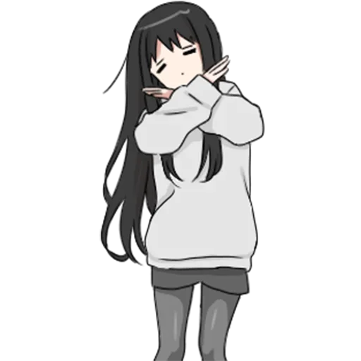 ❌ Стикер «girl with long black hair» для Telegram