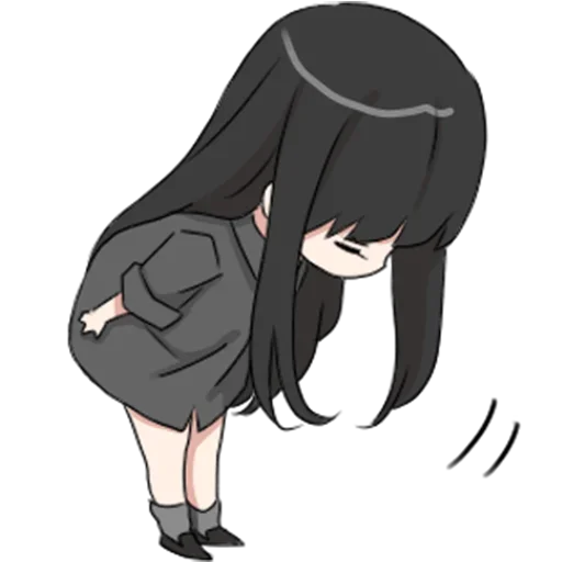 😩 Стикер «girl with long black hair» для Telegram