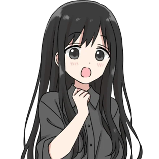 😫 Стикер «girl with long black hair» для Telegram
