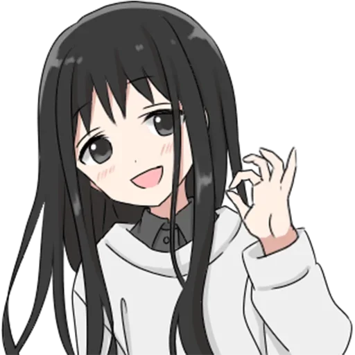 👌 Стикер «girl with long black hair» для Telegram