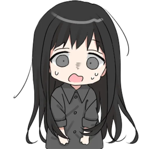 😨 Стикер «girl with long black hair» для Telegram