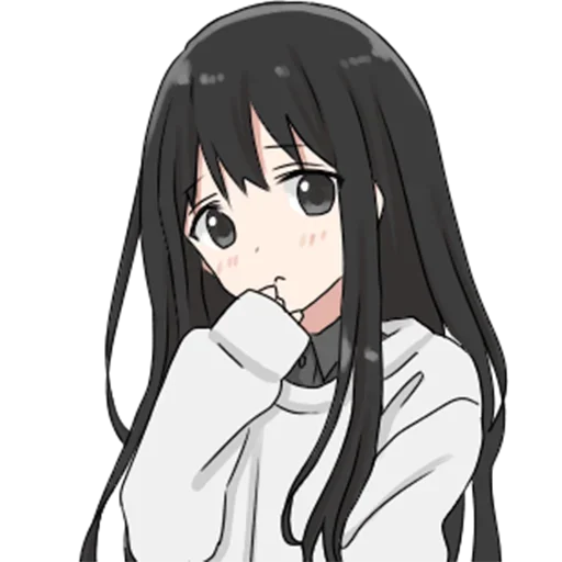 🤔 Стикер «girl with long black hair» для Telegram