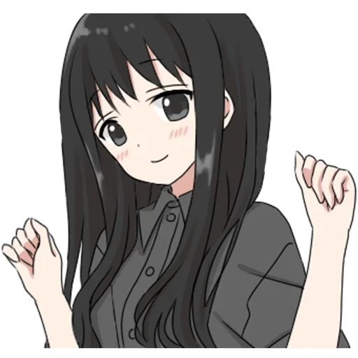 😀 Стикер «girl with long black hair» для Telegram