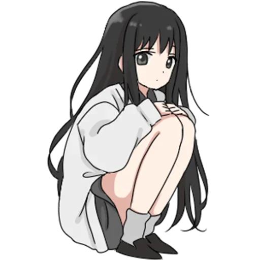 😨 Стикер «girl with long black hair» для Telegram