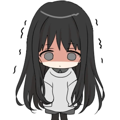 ☹️ Стикер «girl with long black hair» для Telegram