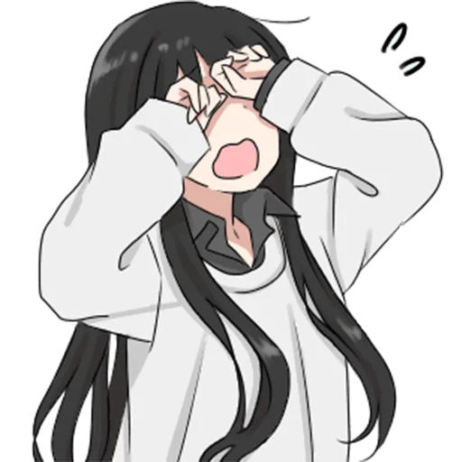 😥 Стикер «girl with long black hair» для Telegram
