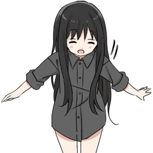 🤭 Стикер «girl with long black hair» для Telegram