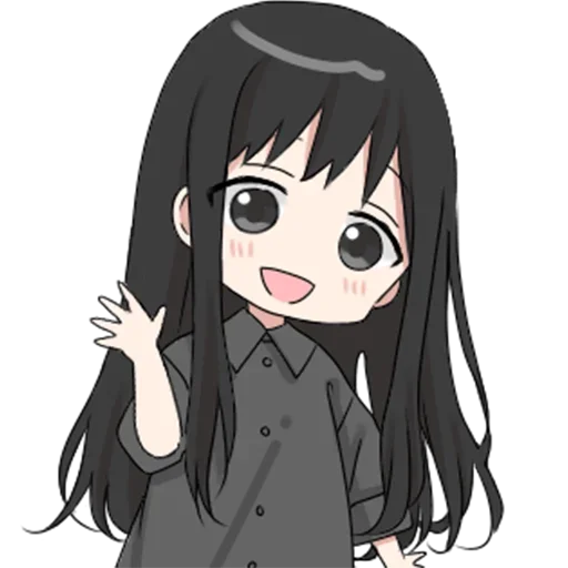 👋 Стикер «girl with long black hair» для Telegram