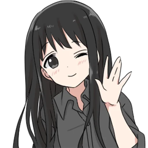 👋 Стикер «girl with long black hair» для Telegram