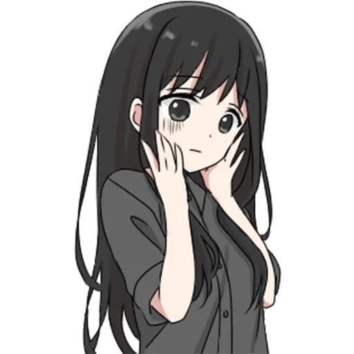 😱 Стикер «girl with long black hair» для Telegram