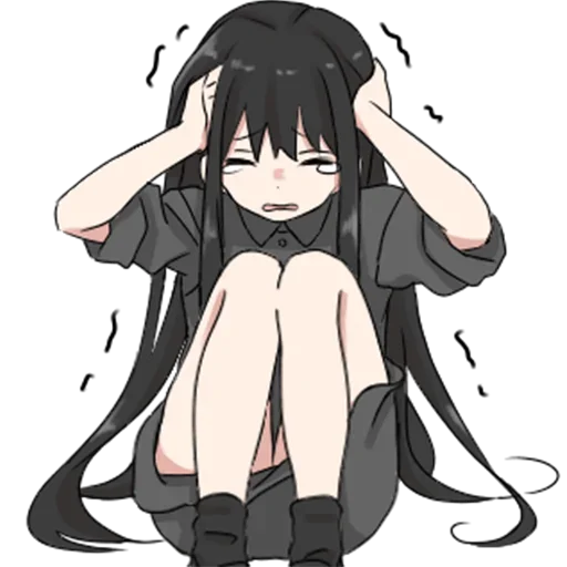 🤯 Стикер «girl with long black hair» для Telegram