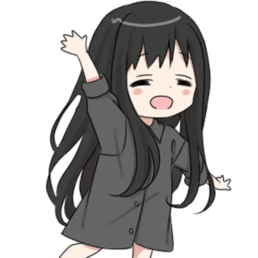 Стикерпак girl with long black hair для Telegram