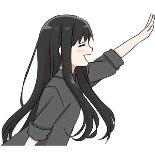 😀 Стикер «girl with long black hair» для Telegram