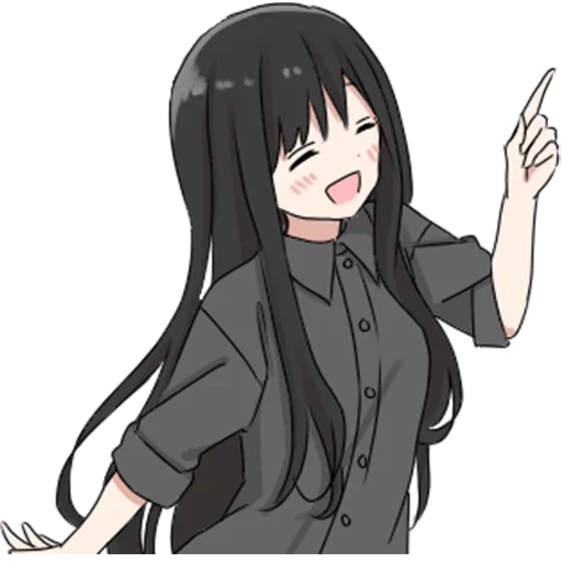 ☝️ Стикер «girl with long black hair» для Telegram