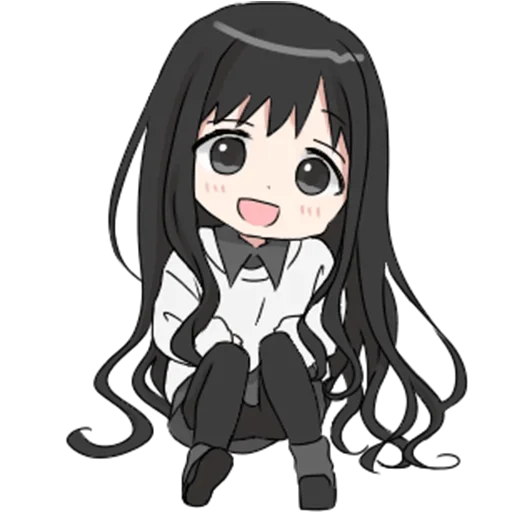 😀 Стикер «girl with long black hair» для Telegram
