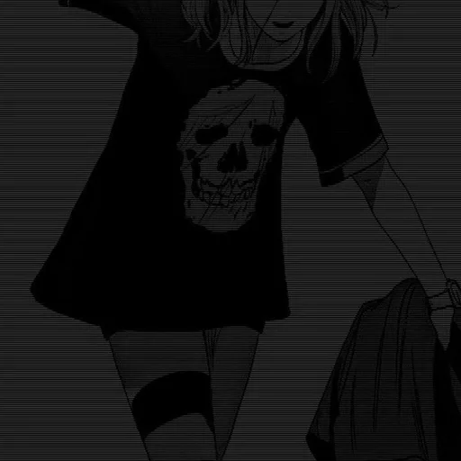 💀 Стикер «°аниме чб;» для Telegram
