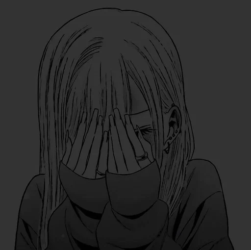 😭 Стикер «°аниме чб;» для Telegram