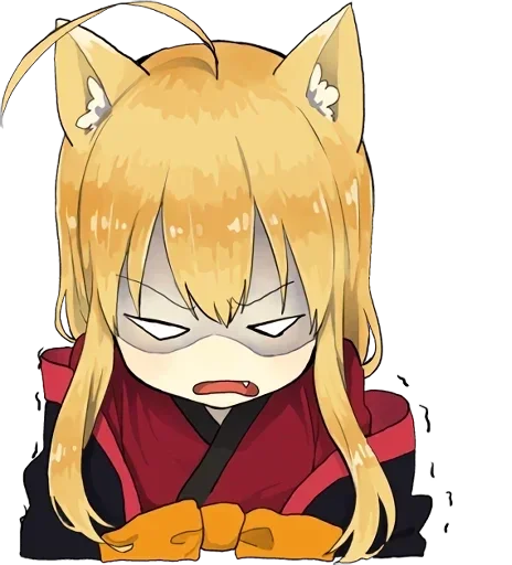 😡 Стикер «little fox kitsune» для Telegram