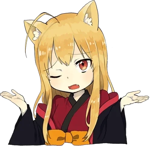 😕 Стикер «little fox kitsune» для Telegram