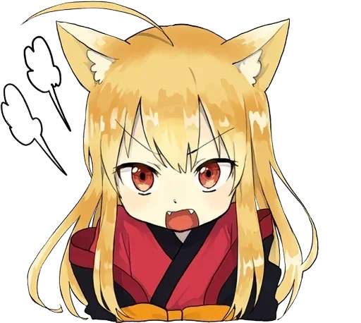 😡 Стикер «little fox kitsune» для Telegram