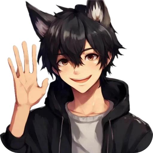 Стикерпак Anime Boy wolf для Telegram