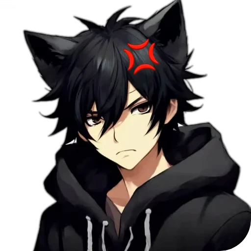 😡 Стикер «Anime Boy wolf» для Telegram