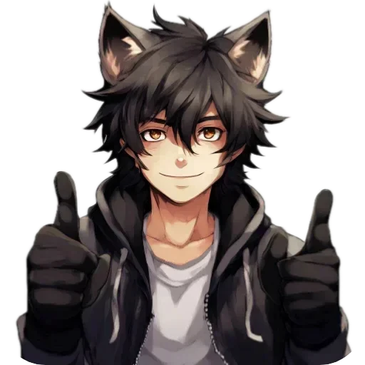 👍 Стикер «Anime Boy wolf» для Telegram
