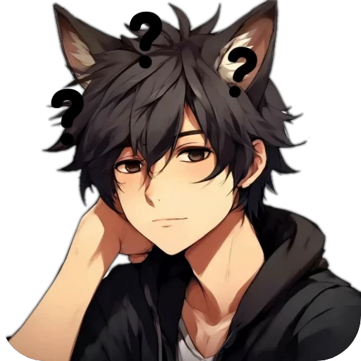 🤔 Стикер «Anime Boy wolf» для Telegram