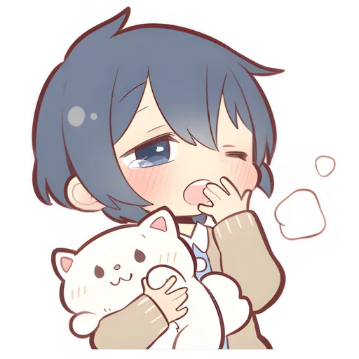 🥱 Стикер «Anime boy and girl» для Telegram