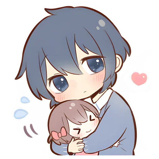 🥰 Стикер «Anime boy and girl» для Telegram