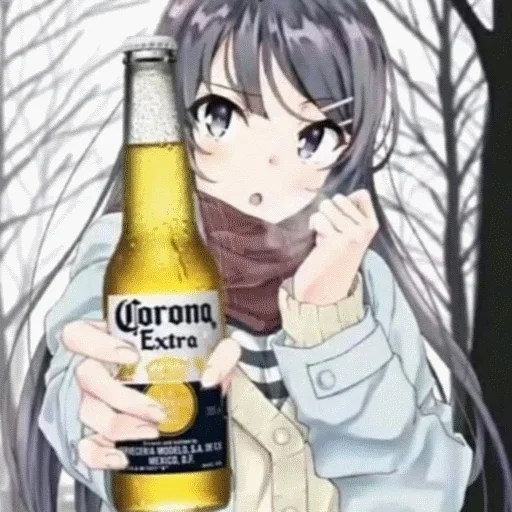 🍺 Стикер «Аниме пиво» для Telegram
