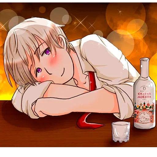 🥃 Стикер «Аниме пиво» для Telegram