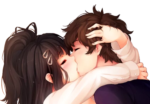 ❤️ Стикер «Anime Hugs, Kisses & Random» для Telegram