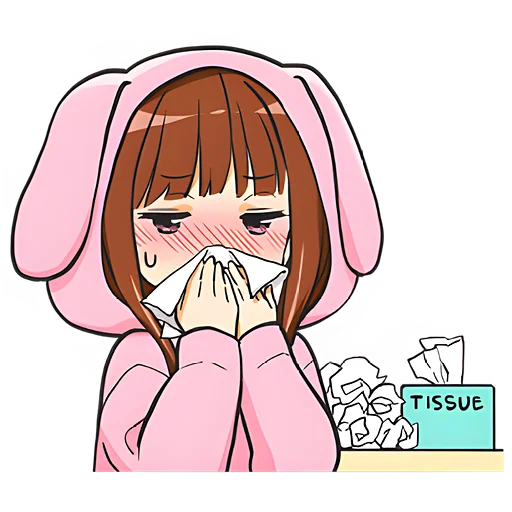 🤕 Стикер «Аниме-тян» для Telegram
