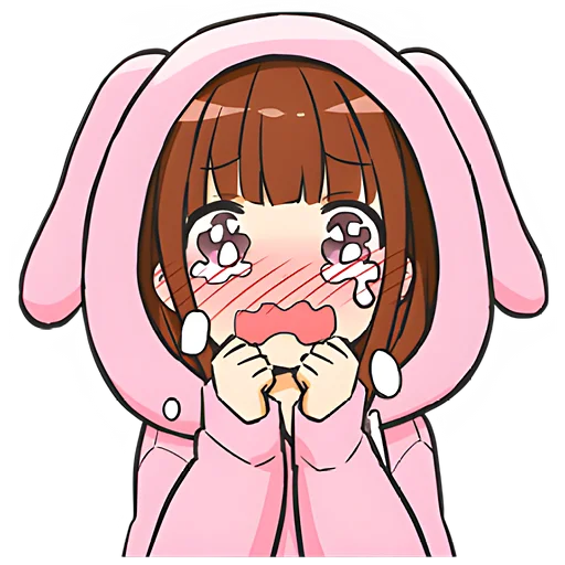 😭 Стикер «Аниме-тян» для Telegram