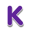 🌸 Эмодзи «Фиолетовые буквы с белым контуром» для Telegram