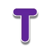 🌸 Эмодзи «Фиолетовые буквы с белым контуром» для Telegram