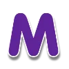 🌸 Эмодзи «Фиолетовые буквы с белым контуром» для Telegram