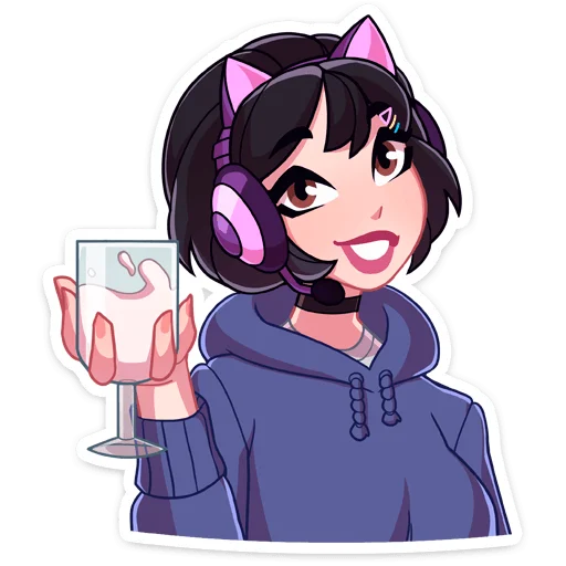 🍷 Стикер «Анечка» для Telegram