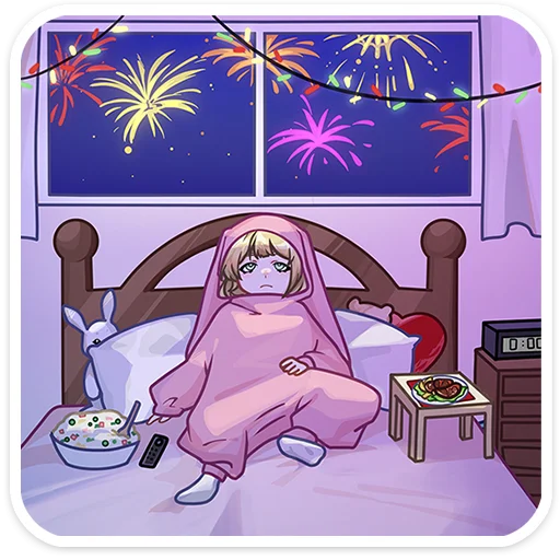🎆 Стикер «Новогодний посыльный Аня» для Telegram